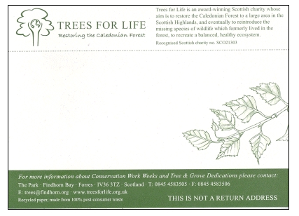 Trees For Life Envelope Re use Labels