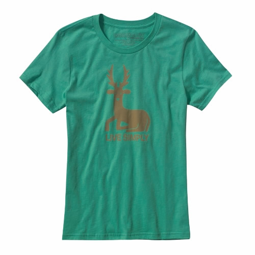 Womens Patagonia Live Simply Deer T Shirt Aquarium