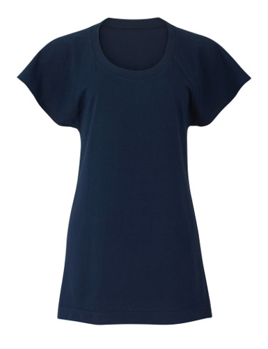 People Tree Organic Jersey Cotton Draped Sleeve Tee Navy