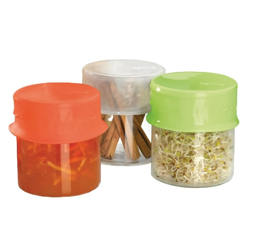 Lekue Stretch Tops 85cm Set of 3 Orange Lime Clear