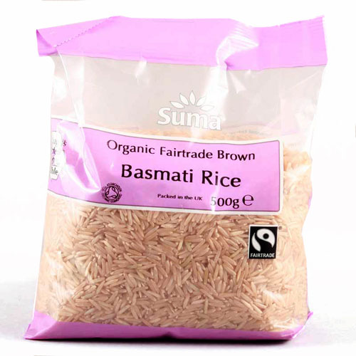 Suma Prepacks Organic Fairtrade Brown Basmati Rice 500g
