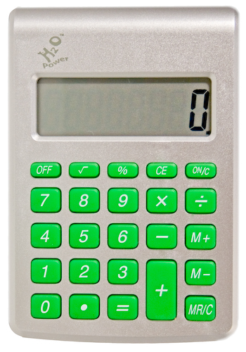 H2O 8 Digit Waterpowered Calculator With Replaceable Cell