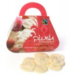 Plush Fairtrade White Chocolate Petals with Raspberry & Rose 70g
