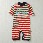 Free Range Striped Baby Playsuit (Red & White Stripe)