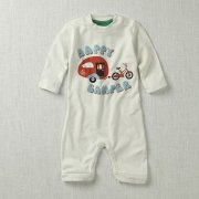 Happy Camper Baby Playsuit (White)