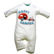 Happy Camper Baby Playsuit (White)
