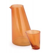 Koko Recycled Jug & Glass set (6) - Tangerine