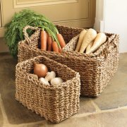 Rectangle Woven Hogla Baskets (set of 3)