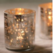 Sparkling Silver Recycled Glass T-Light Holder