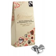 Divine White Chocolate Hearts with Strawberry 125g