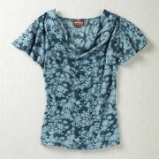 Nomads Daisy Print Cowl Neck Top