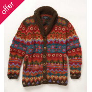 Multi-Coloured Grandad Style Cardigan