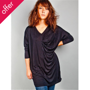 Valerie Asymmetric V-Neck Bamboo Tunic