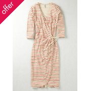 People Tree Cheryl Wrap Dress - Brush Stroke Stripe