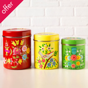 Carnival Hand Painted Storage Tins - Set of 3