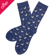 Braintree Bamboo Spring Dove Socks - Indigo