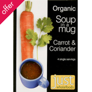 Just Wholefoods Carrot & Coriander Soup - Instant 4 X 17g