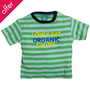 I Only Eat Organic Chips Striped T-Shirt