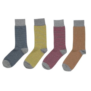 Menâs Bamboo Organic Cotton Striped Socks