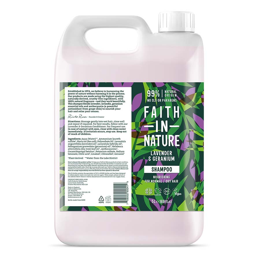 Faith In Nature Lavender & Geranium Shampoo - 5L