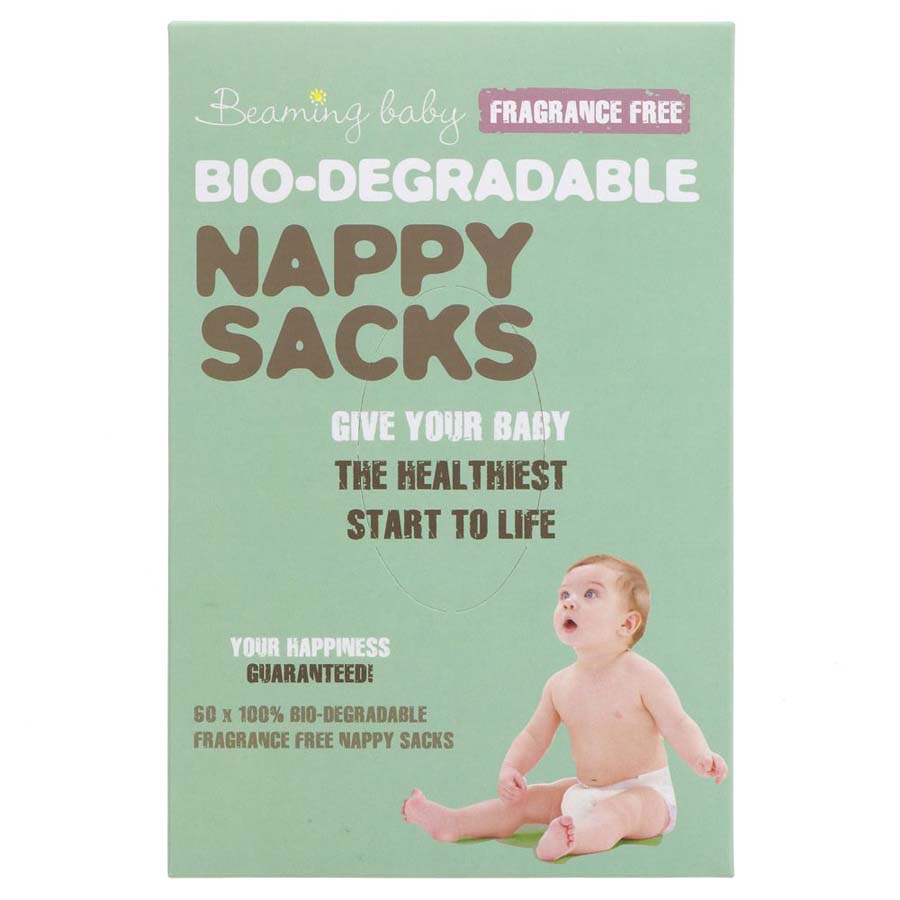 Beaming Baby Fragrance Free Biodegradable Nappy Sacks - Pack of 60