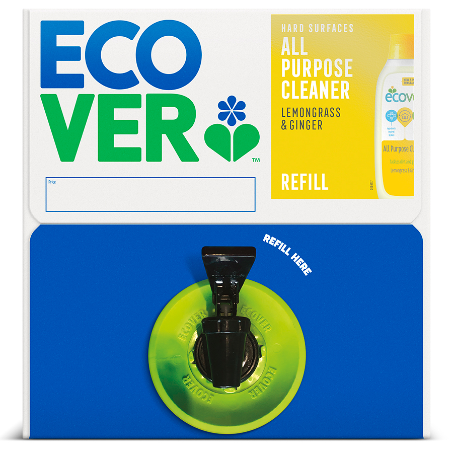 Ecover All-Purpose Cleaner Refill Bag in a Box - Lemongrass & Ginger - 15L