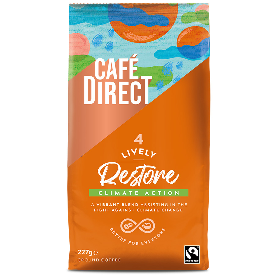 Cafedirect Fairtrade Restore Lively Roast Ground Coffee - 227g