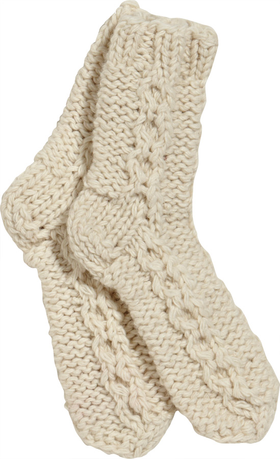 Chamonix Knitted Socks - Cream - One Size