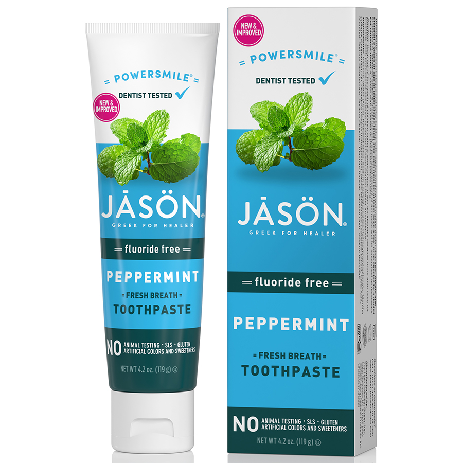 Jason Powersmile Fresh Breath Fluoride Free Toothpaste - Peppermint - 119g