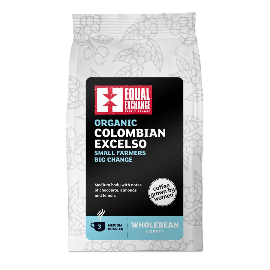 Equal Exchange Organic Colombian Excelso Whole Coffee Beans - 200g