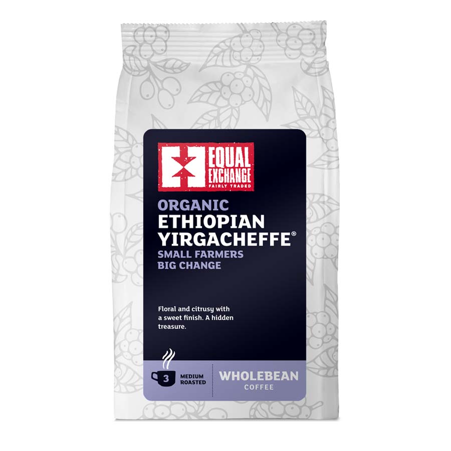 Equal Exchange Organic Ethiopian Yirgacheffe Whole Coffee Beans - 200g