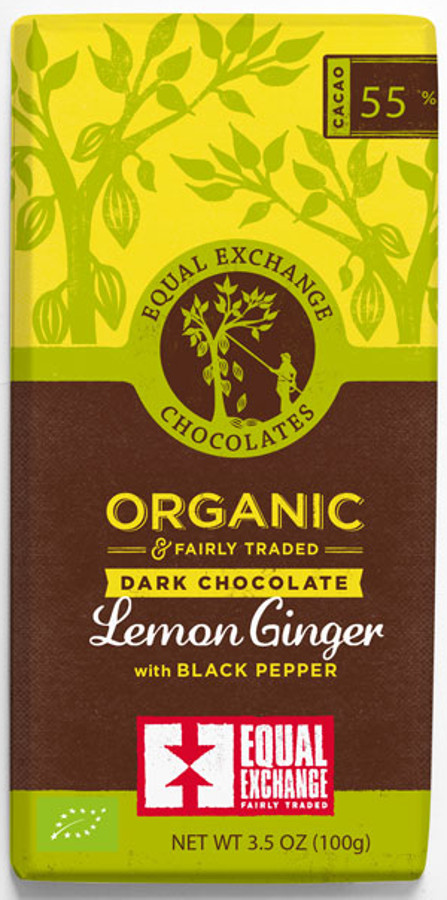 Equal Exchange Organic Lemon Ginger With Black Pepper Chocolate - 100g