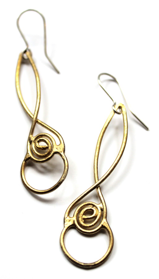 La Jewellery Recycled Brass Laugharne Earrings