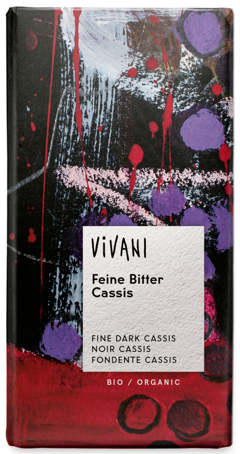 Vivani Organic Dark Chocolate & Cassis Filling - 100g