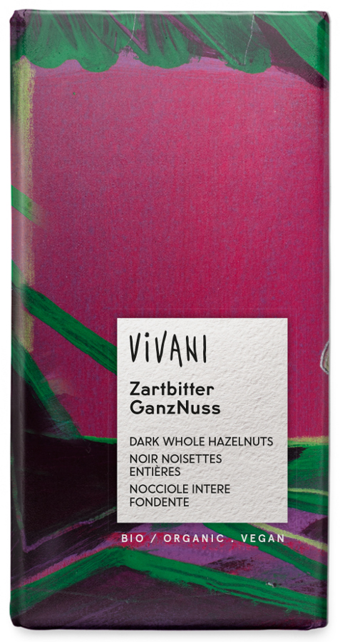Vivani Organic Dark Chocolate & Whole Hazelnuts - 100g