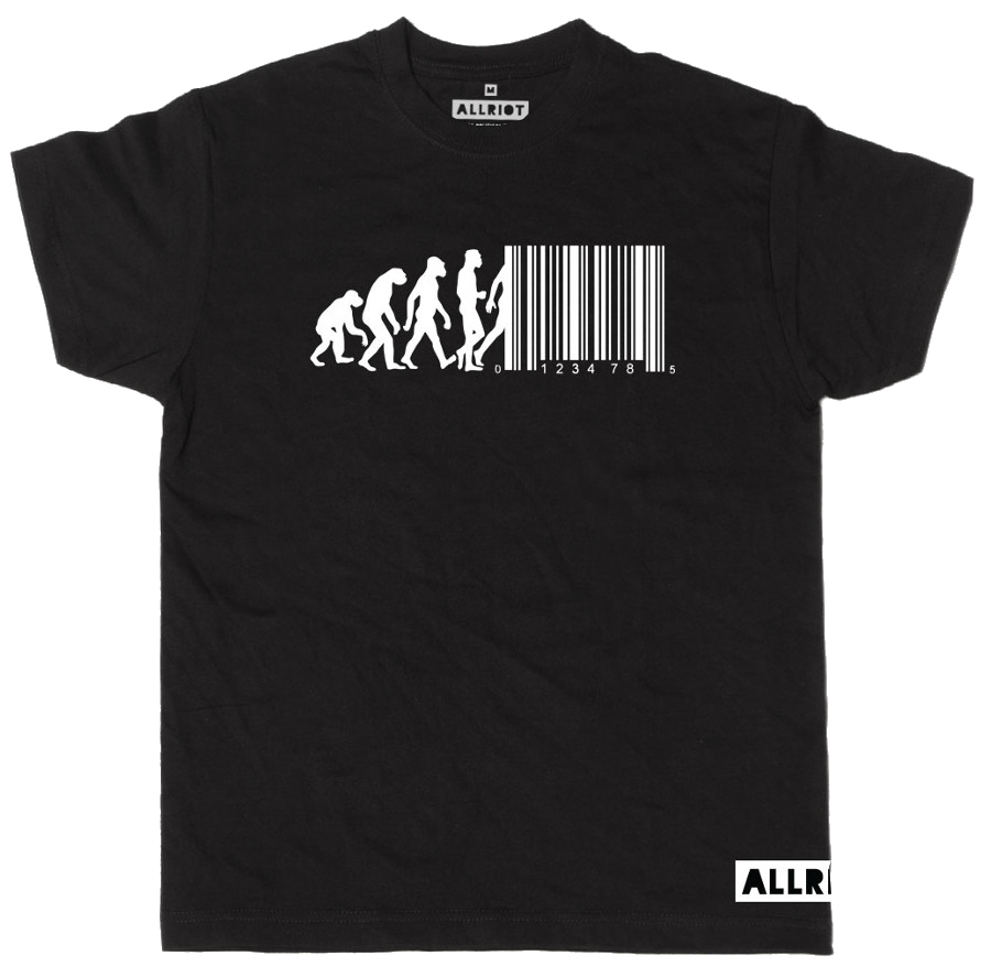All Riot Evolution Barcode Organic T-Shirt