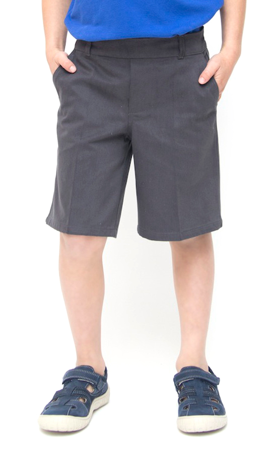 Boys Classic Fit Organic Cotton School Shorts - Grey - 3yrs Plus