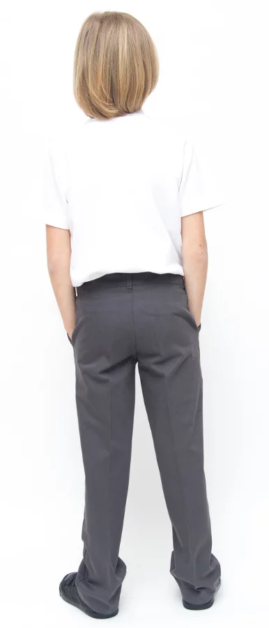 Pure Cotton School Uniform  Classic Fit Grey School Trousers   EcoOutfitters