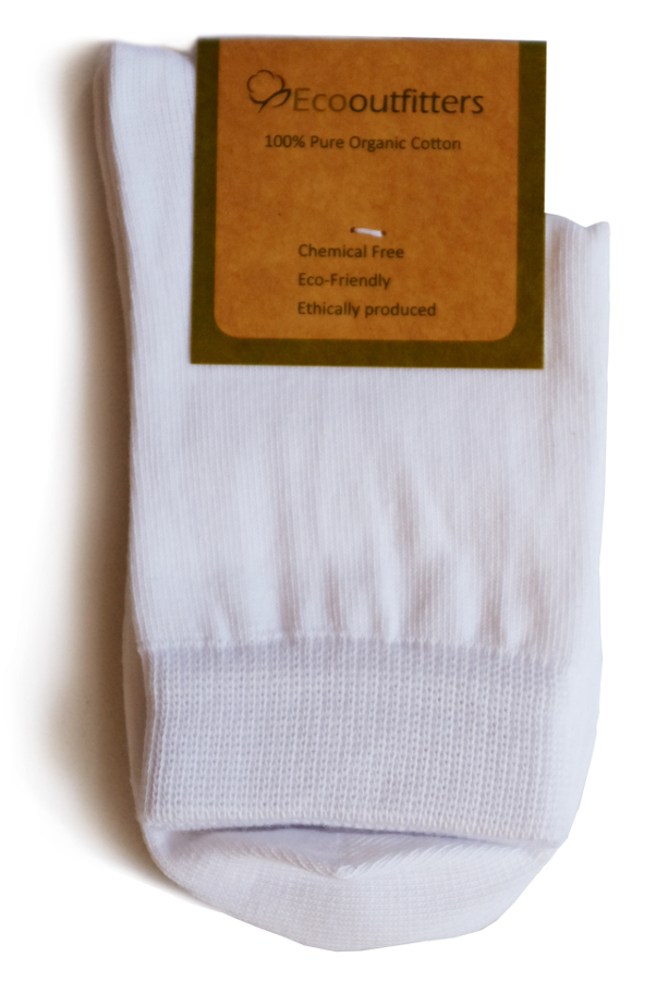 Organic Cotton Ankle Socks - White - UK3-11