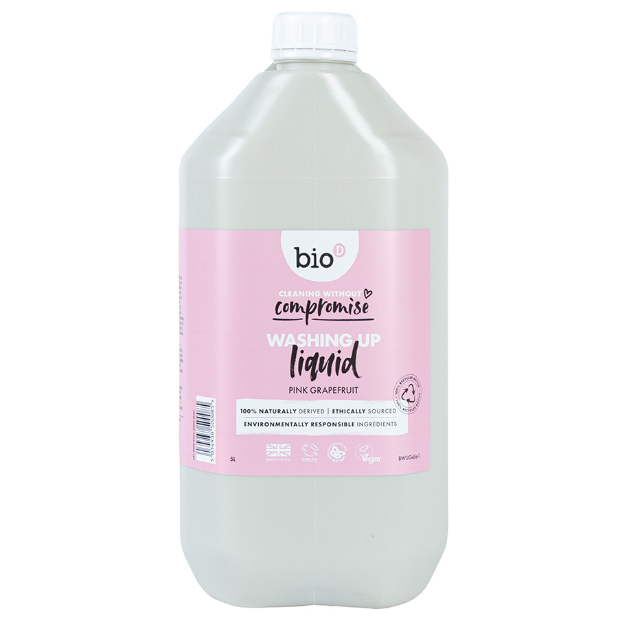 Bio D Concentrated Washing Up Liquid - Pink Grapefruit - 5L