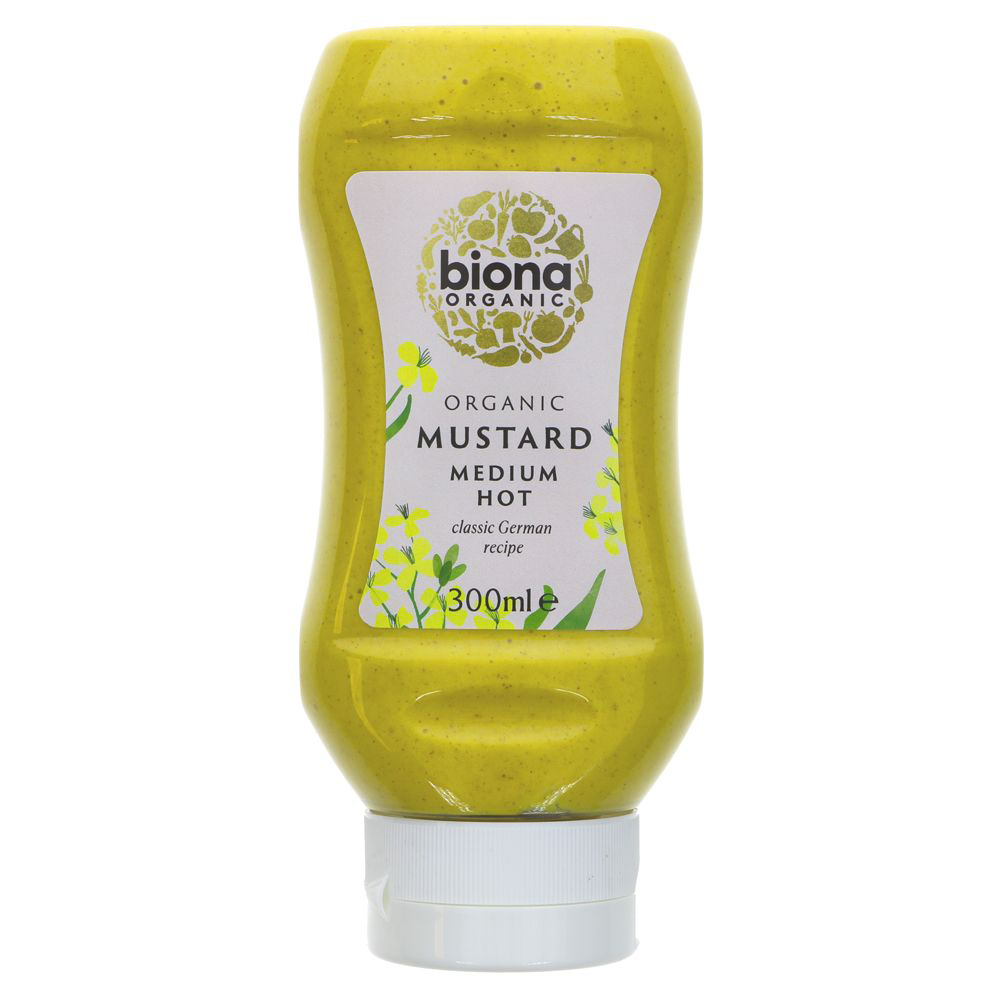 Biona Organic Medium Hot Squeezy Mustard - 300ml
