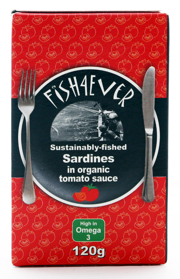Fish 4 Ever MSC Whole Sardines In Organic Tomato Sauce - 120g