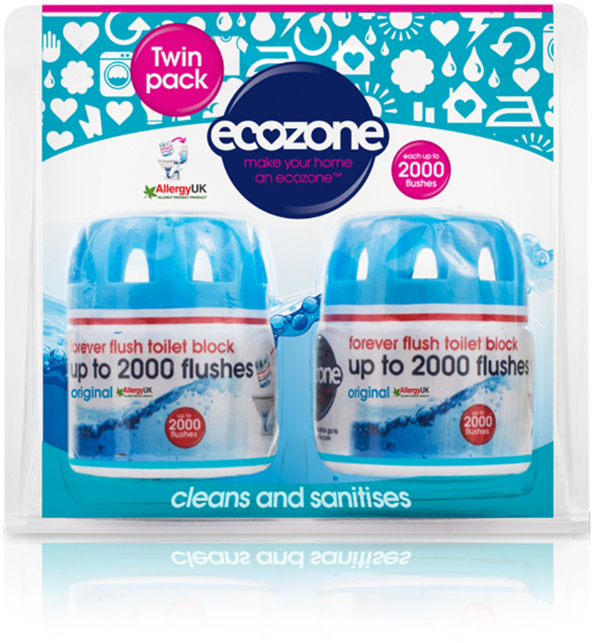 Ecozone Forever Flush Toilet Block -  Twin pack
