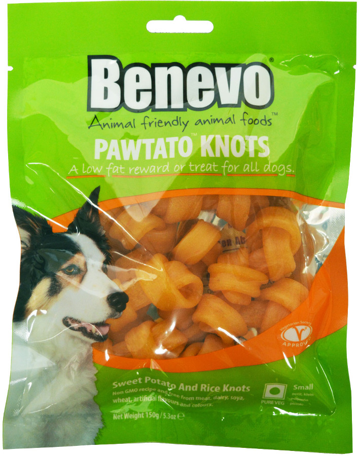 Benevo Vegan Pawtato Knots Vegan Dog Chews - 150g
