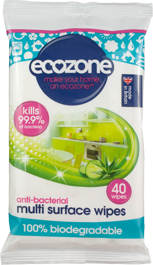 Ecozone Anti-Bacterial Multi Surface Wipes - 40 Wipes
