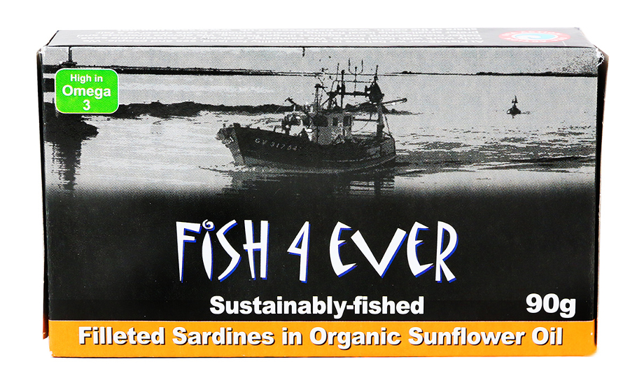 Fish 4 Ever Sardine Fillets in Organic Sunflower Oil - 90g