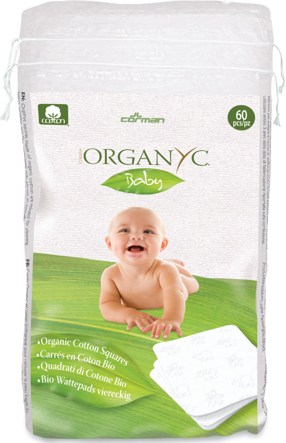 Organyc 100% Organic Cotton Squares - Pack Of 60