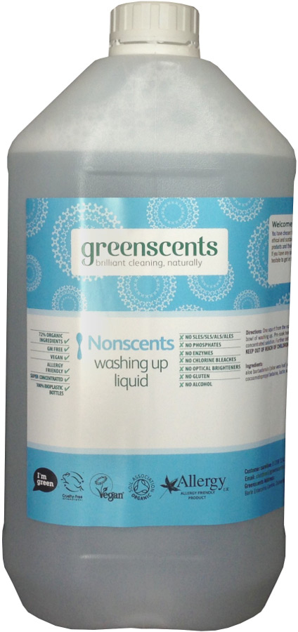 Greenscents Washing Up Liquid Unscented 5L