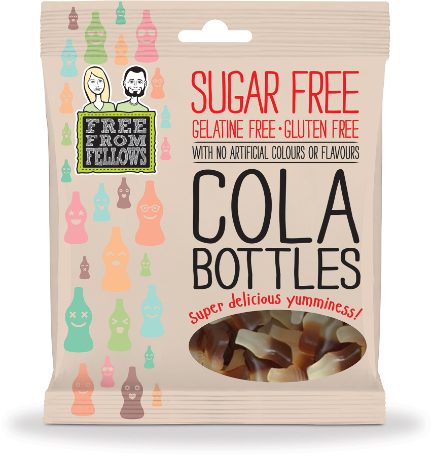 Free From Fellows Vegan Sugar Free Cola Bottle Sweets - 100g