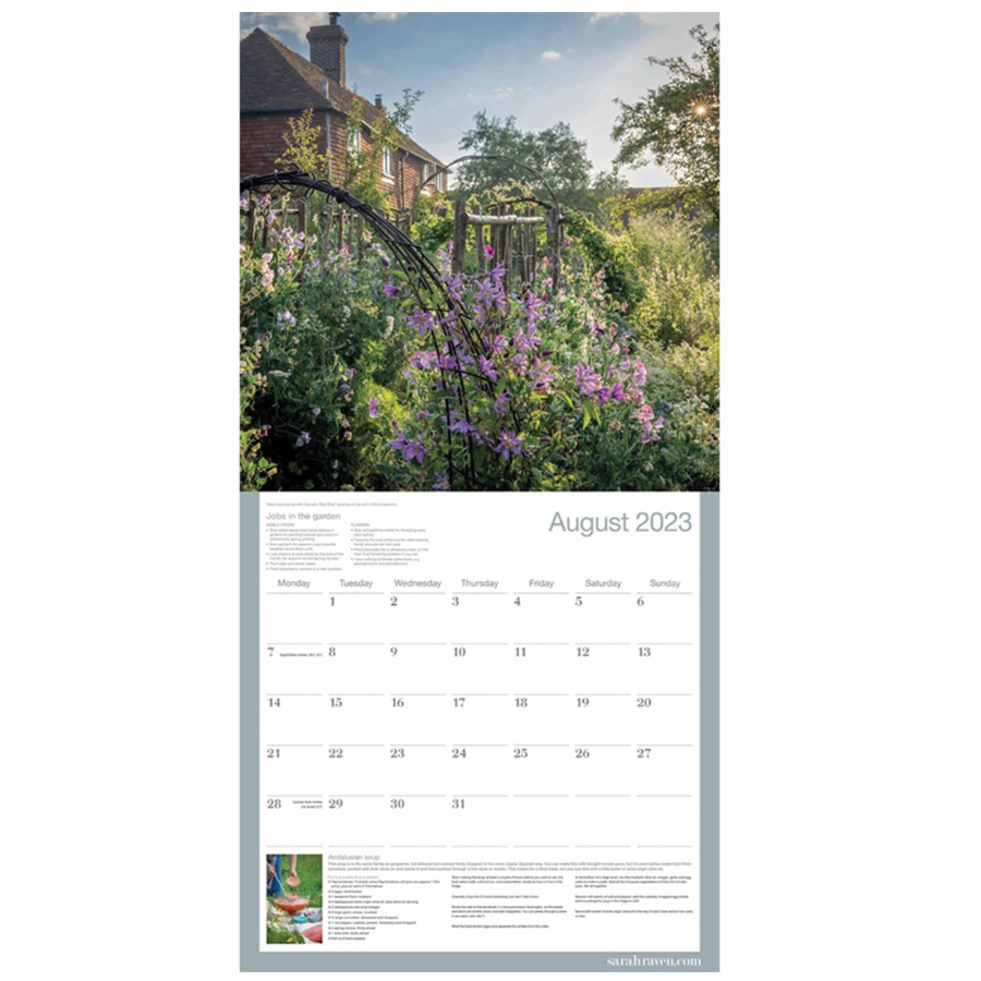 Sarah Raven 2023 Wall Calendar Natural Collection Select